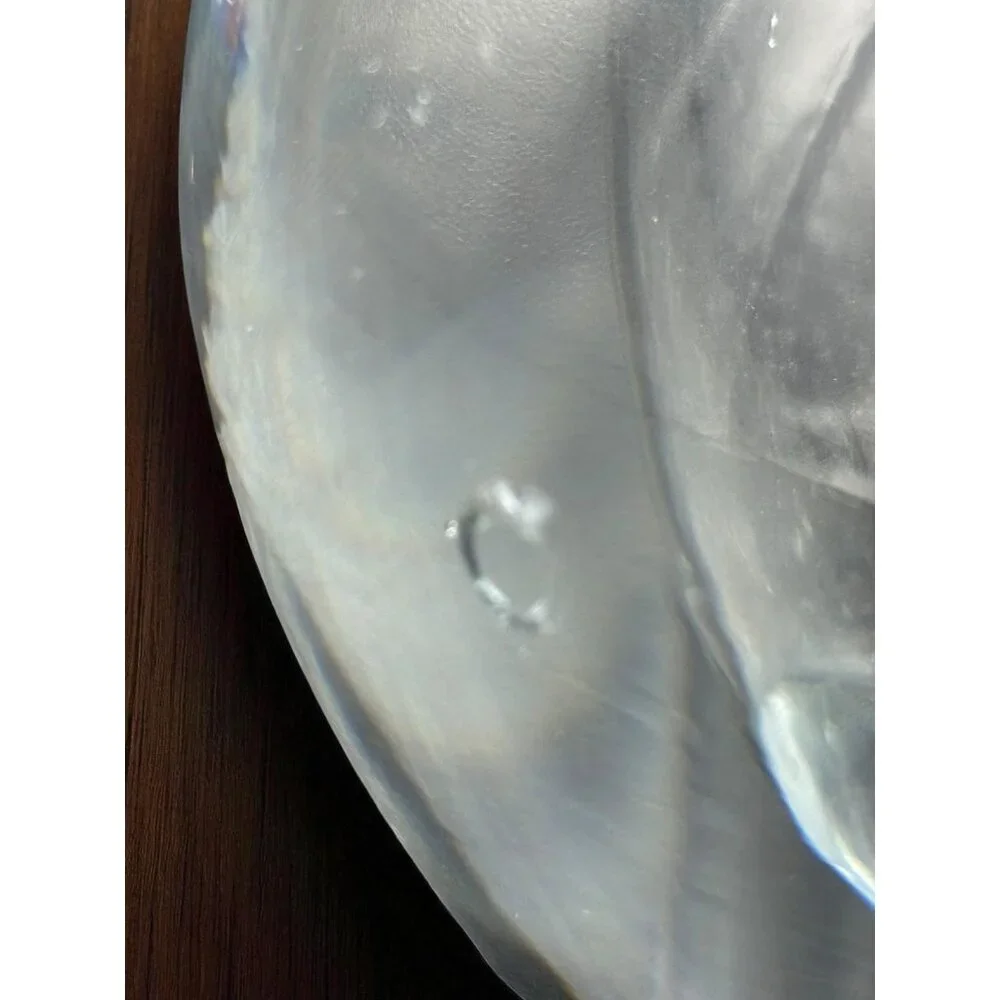 Vintage Clear Glass Oil Lamp Mouthblown Heavy Paperweight 4